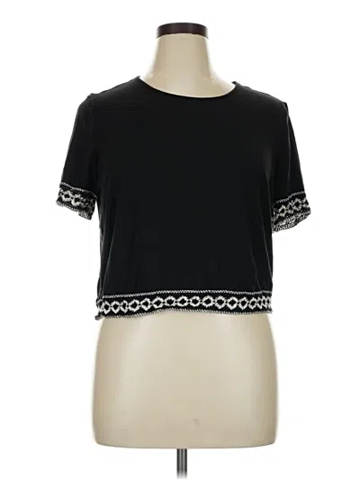Pre-owned Dr2 Short Sleeve Top Black Crew Neck Tops