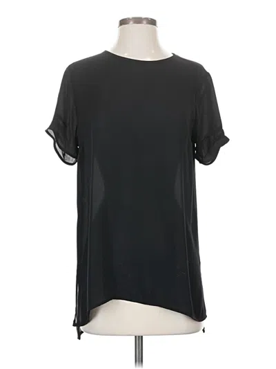 Pre-owned Dr2 Short Sleeve Top Black Keyhole Neckline Tops