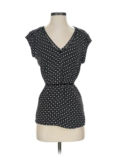 Pre-owned Dr2 Short Sleeve Top Black Polka Dots Pattern Sweetheart Neckline Tops