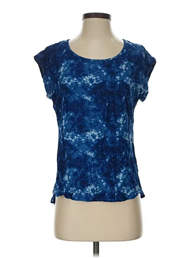 Pre-owned Dr2 Short Sleeve Top Blue Scoop Neck Tops