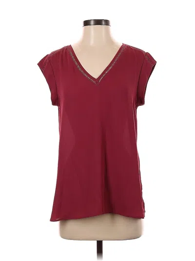 Pre-owned Dr2 Short Sleeve Top Burgundy V Neck Tops