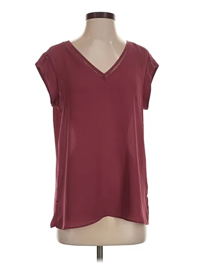 Pre-owned Dr2 Short Sleeve Top Burgundy V-neck Tops