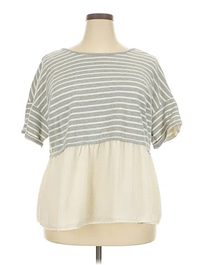 Pre-owned Dr2 Short Sleeve Top Gray Crew Neck Tops