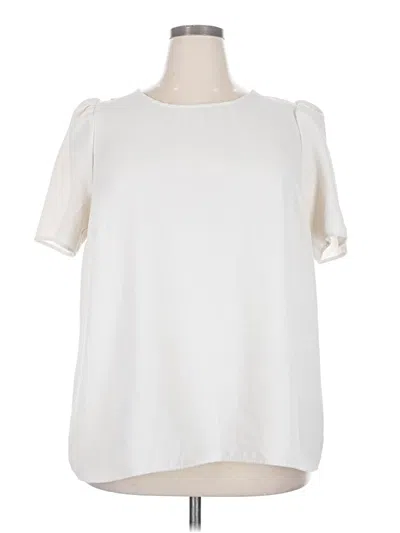 Pre-owned Dr2 Short Sleeve Top Ivory Cold Shoulder Neckline Tops
