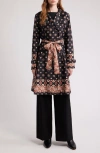 Dra Emerson Print Belted Trench Coat In Gray