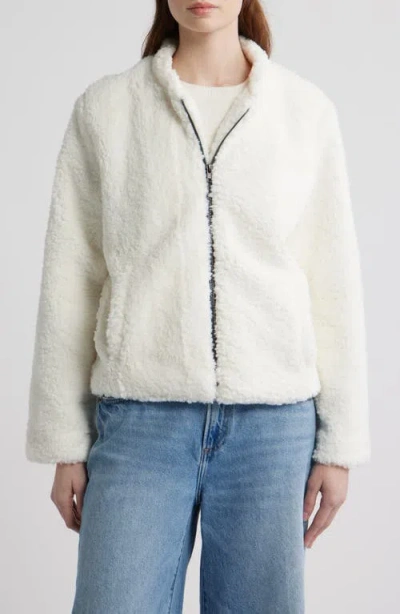 Dra Lin High Pile Fleece Jacket In White