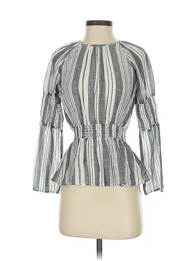 Pre-owned Dra Long Sleeve Blouse In Gray