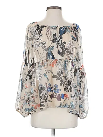Pre-owned Dra Long Sleeve Blouse In Silver
