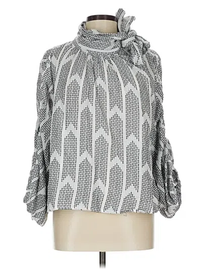 Pre-owned Dra Los Angeles 3/4 Sleeve Blouse In Silver