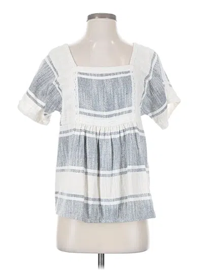 Pre-owned Dra Los Angeles Short Sleeve Blouse In Gray