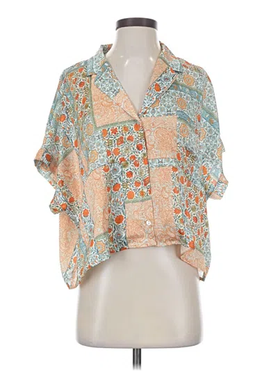 Pre-owned Dra Los Angeles Short Sleeve Blouse In Orange