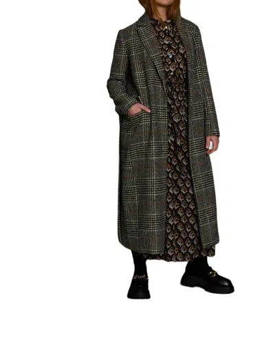 Dra Los Angeles The Maggie Coat In Raven Plaid In Green