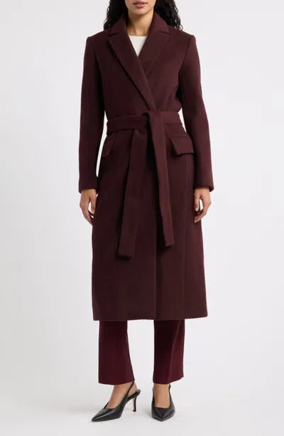 Dra Maggie A-line Wool Blend Coat In Burgundy