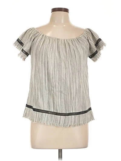 Pre-owned Dra Short Sleeve Blouse In Gray
