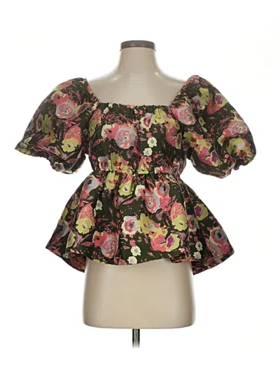 Dra Short Sleeve Blouse In Green