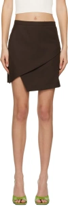 Drae Brown Wrapped Miniskirt In Brown
