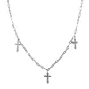 Drae Collection Women's Baroque Crosses Choker Silver In Silver