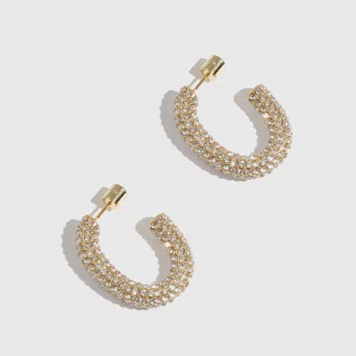 Drae Collection Women's Capri Pavé Hoops Gold
