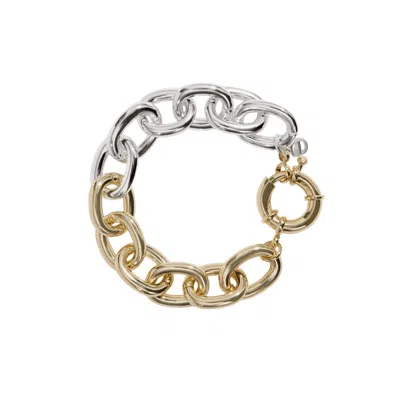Drae Collection Women's Gold / Silver Oval Link Bracelet Mix Metal
