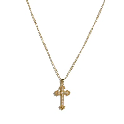 Drae Collection Women's Goth Cross Necklace Gold