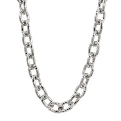 Drae Collection Women's Oval Link Necklace Silver
