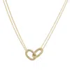 Drae Collection Women's Oval Link Pavé Pendant Gold