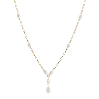 Drae Collection Women's Paperclips & Pearls Necklace Gold