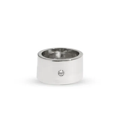Drae Collection Women's Solitaire Cigar Band Silver