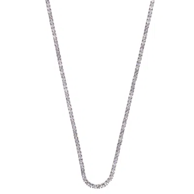 Drae Collection Women's Thin Tennis Necklace 3mm Silver