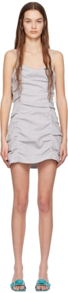 Drae Silver Glitter Dress In Silver