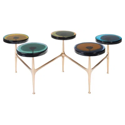 Pre-owned Draga & Aurel 5 Tops Agatha Coffee Table By  In Gold