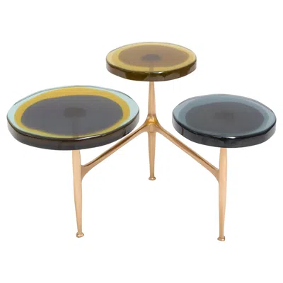 Pre-owned Draga & Aurel Agatha Coffe Table 3 By  Resin And Bronze, 21st Century In Gold