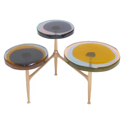 Pre-owned Draga & Aurel Agatha Coffe Table 3 By  Resin And Bronze, 21st Century In Gold