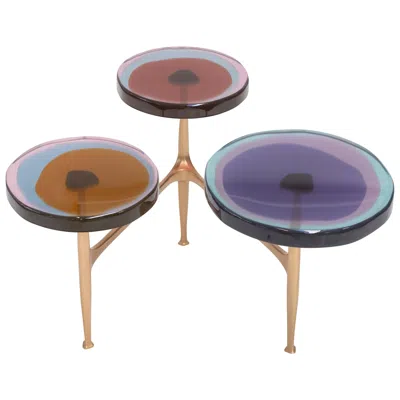 Pre-owned Draga & Aurel Agatha Coffe Table 3 By  Resin And Bronze, 21st Century In Gold