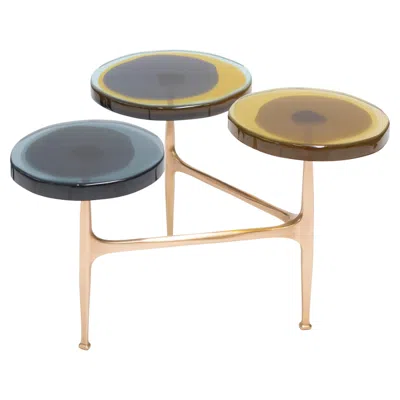 Pre-owned Draga & Aurel Agatha Coffee Table 3 By  Resin And Bronze, 21st Century In Gold