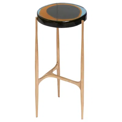 Pre-owned Draga & Aurel Agatha Single Coffee Table High By Draga&aurel Resin And Bronze, 21st Century In Gold