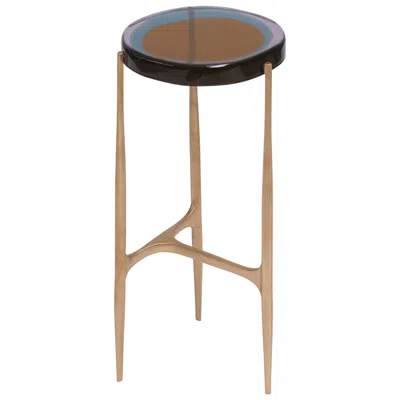 Pre-owned Draga & Aurel Agatha Single Coffee Table High By Draga&aurel Resin And Bronze, 21st Century In Gold