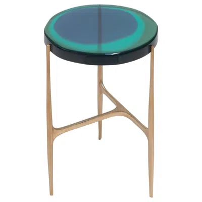 Pre-owned Draga & Aurel Agatha Single Coffee Table Low By  Resin And Bronze, 21st Century In Gold
