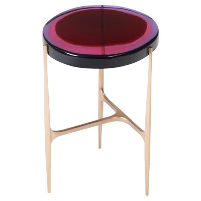 Pre-owned Draga & Aurel Agatha Single Coffee Table Low By  Resin And Bronze, 21st Century In Gold