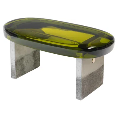 Pre-owned Draga & Aurel Golia Bench By Draga&aurel Concrete Resin And Brass, 21st Century In Gray
