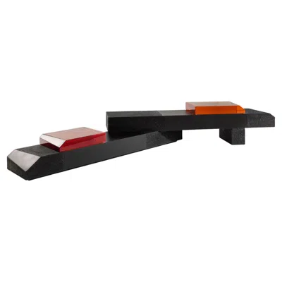 Pre-owned Draga & Aurel Rive Duo Bench By Draga&aurel, Cement, 21st Century -resin Elements Upon Request In Black