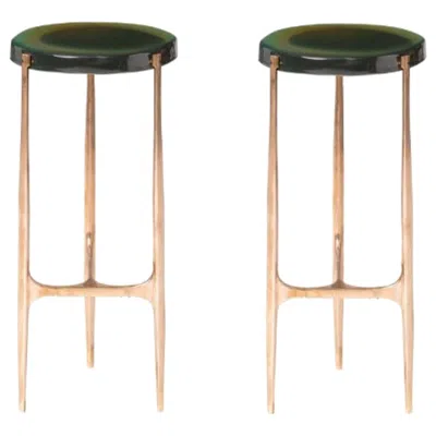 Pre-owned Draga & Aurel Set Of 2 Agatha Coffee Tables By  In Gold