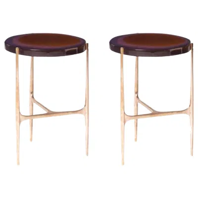Pre-owned Draga & Aurel Set Of 2 Agatha Coffee Tables By  In Gold