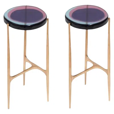 Pre-owned Draga & Aurel Set Of 2 Agatha Coffee Tables By  In Gold