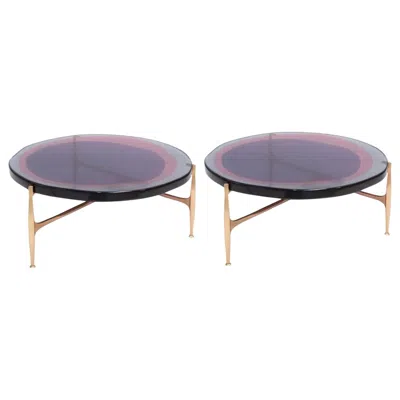 Pre-owned Draga & Aurel Set Of 2 Agatha Coffee Tables By  In Gold