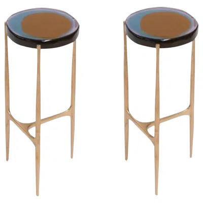 Pre-owned Draga & Aurel Set Of 2 Agatha Coffee Tables By  In Gold