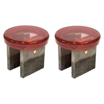 Pre-owned Draga & Aurel Set Of 2 Golia Stools By  In Brown