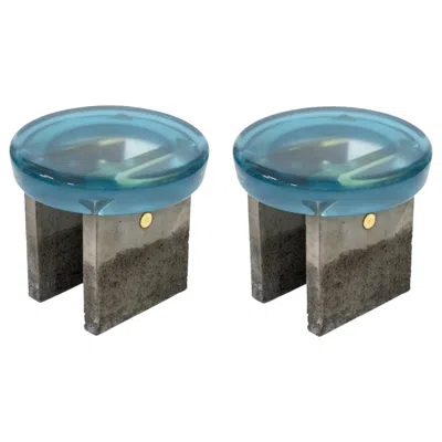 Pre-owned Draga & Aurel Set Of 2 Golia Stools By  In Gray