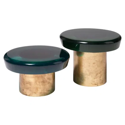Pre-owned Draga & Aurel Set Of 2 Jade Coffee Table By  In Green