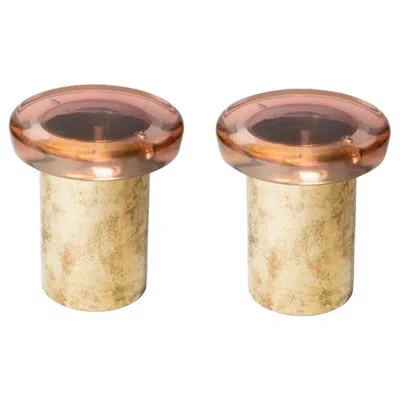 Pre-owned Draga & Aurel Set Of 2 Jade Stools By  In Green